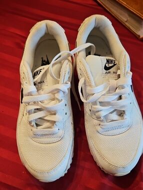 Nike Women’s White Mesh & Black Swoosh Sneakers